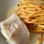 Kabeljau, Weißweinsauce, Pesto Rosso, Linguine, Hauptgericht, Rezept, einfach