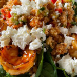 Couscous, Salat, Feta, Garnelen, Rezept, schnell, einfach, frisch, gesund, vielseitig, nordafrikanisch, mediterran, Beilage, Grillgerichte