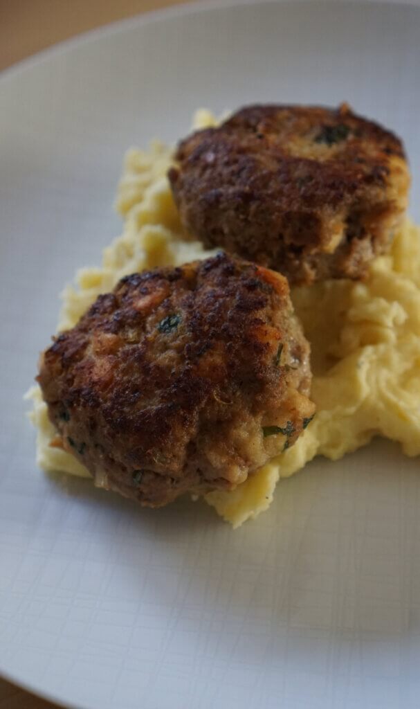 Fleischküchle, Rezept, Grünkernküchle, vegetarisch, Kartoffelsalat